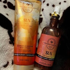Bath & Body Works Aromatherapy Sun Soul Radiating Set - Orange and Gold
